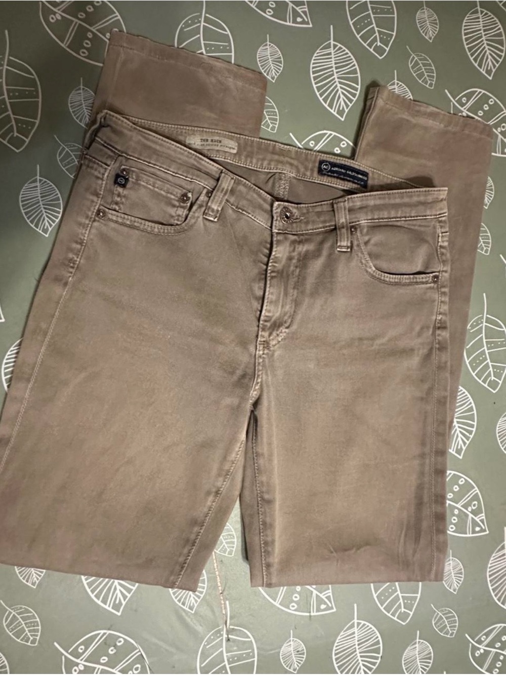 Ag Adriano Goldschmied Straight Leg Jeans in Taupe Brown